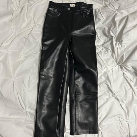 Aritzia Wilfred Black Melina Leather Pants - Picture 2 of 4